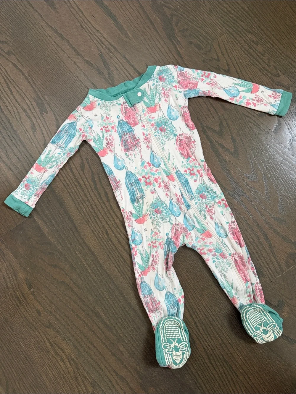 Burt’s Bees Baby 12M Succulent Floral Footed Sleeper